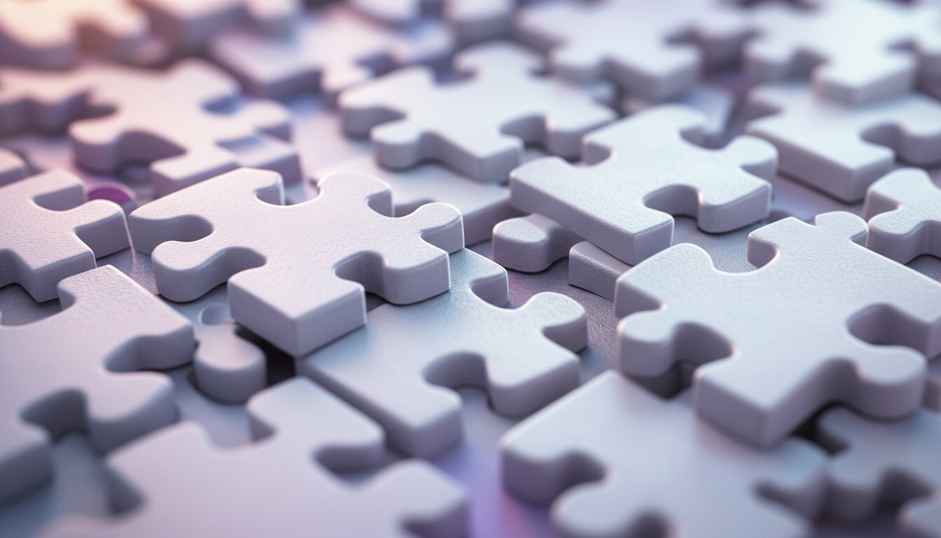 Nahaufnahme von Puzzle-Teilen als Symbol für Systemintegration, Prozessoptimierung und passgenaue IT-Lösungen im B2B.